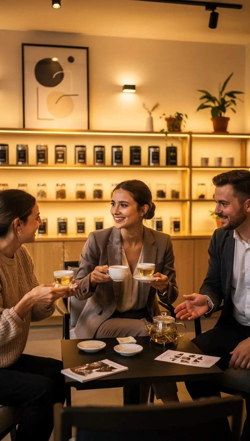 Balenie prémiového bieleho čaju s luxusným dizajnom a zlatými detailmi.